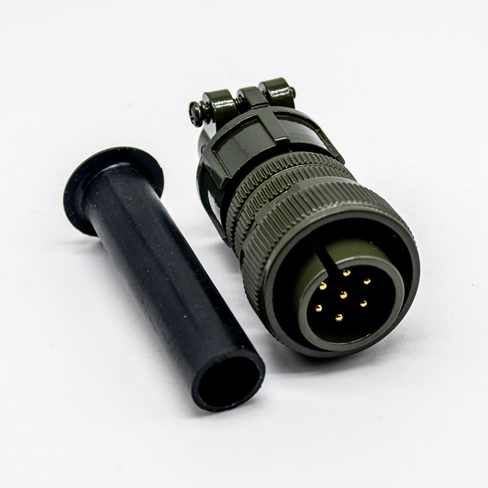 Elecbee Mil-Spec Connector MS5015 Series Threaded MS3106A16S-1P gild 7pin Straight  Solder Type Plug 1PCS