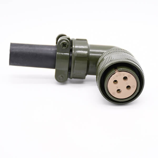 Elecbee Mil-Spec Connector MS5015 Series Threaded MS3108A20-4S gild 4pin Right Angle  Solder Type Plug 1PCS