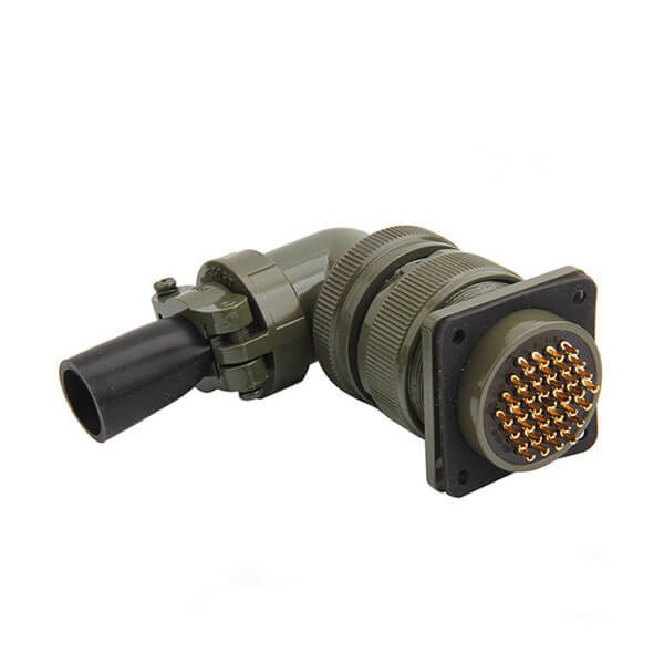 Elecbee 5 個ねじ込み MS3102A28-21P ゴールド 37 ピン ストレート 4 穴フランジはんだタイプソケット