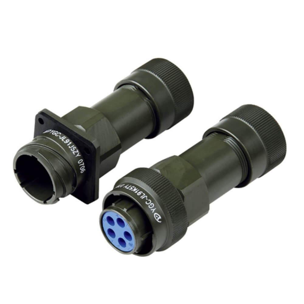 Elecbee 5 Pin Plug Socket JL Docking Type Crimp 5Pin Female Butt-Jiont Male Straight Bayonet Coupling Traction Connector 91 Shell