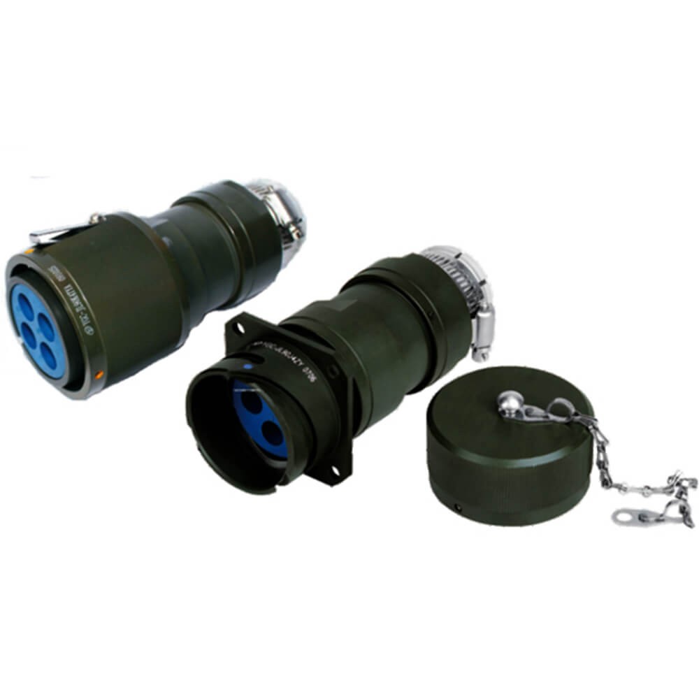 Elecbee 铁路专用连接器JL系列公母对接式插头插座卡口连接90壳4芯直式压接连接器