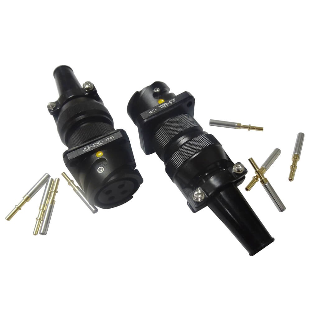 Elecbee JL Socket Traction Motor Connector 4 Pin Female Panel Mount Bayonet Coupling 180°American-Standard Solder