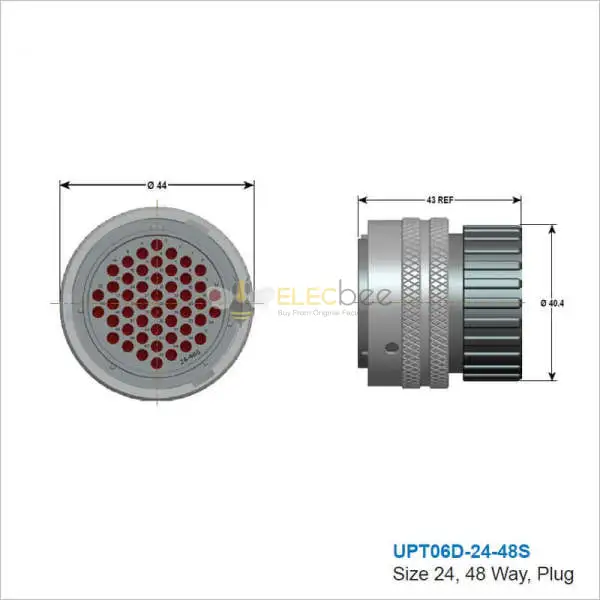 Plug Socket 48p UPT07D-24-48P Military Spec Connectors 48 pin plug