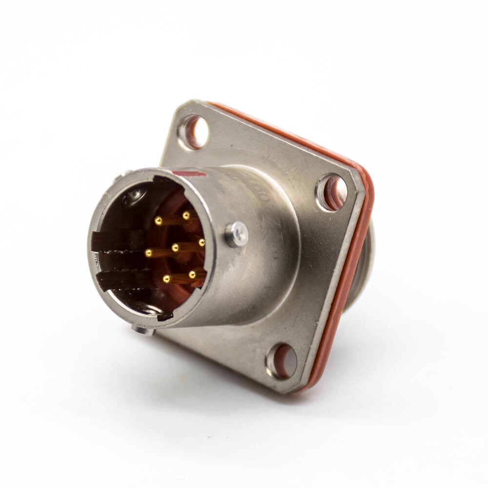 Elecbee 7 Pin Male Socket Bayonet Coupling Panel Mount 4 Hole Flange Y11P Connector Solder Cup Straight 10 Shell