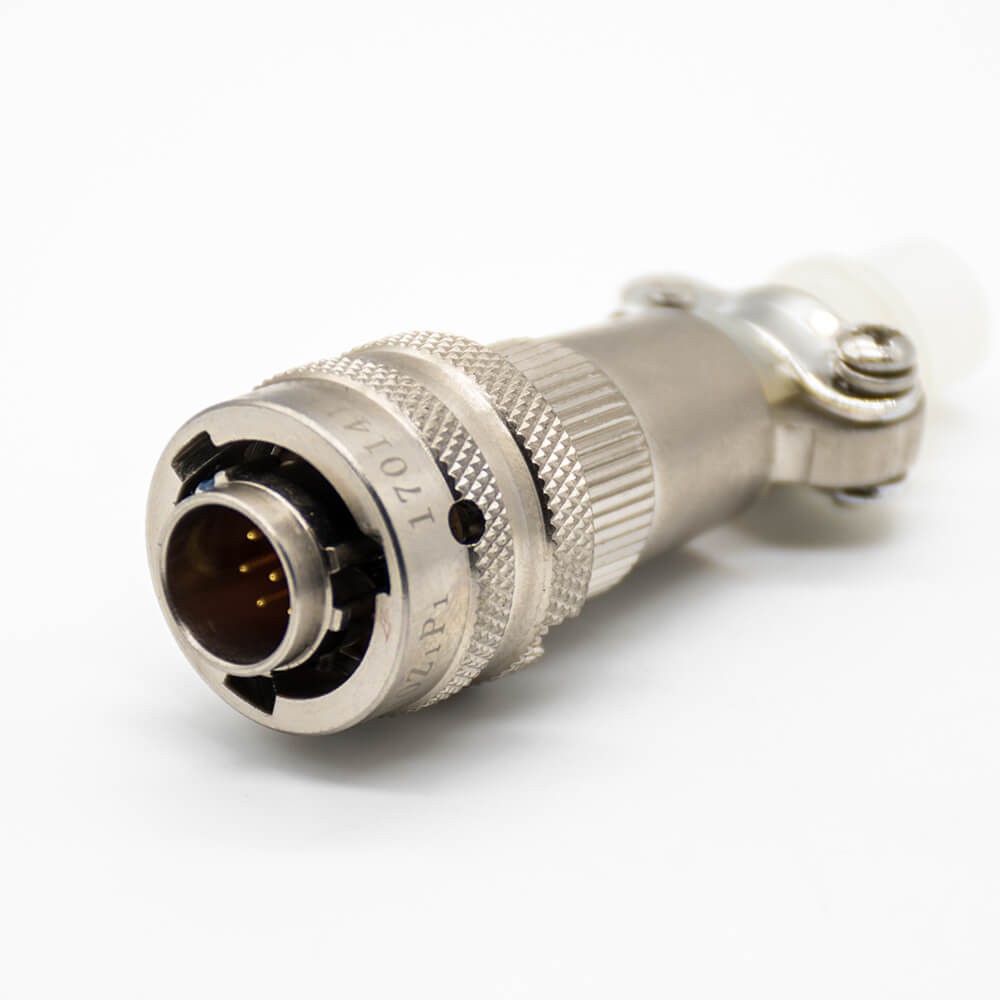 Elecbee 10Pin Male Circular Electric Connector Plug Straight Bayonet Coupling Cable Solder Electroless Nickel Plating 14 Shell