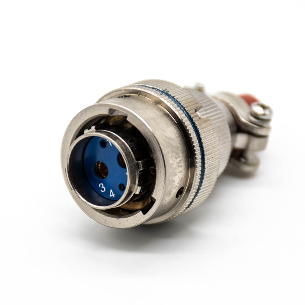 Elecbee XC Straight Cable Clamp 4Pin Plug Female Bayonet Coupling Cable Solder Connector