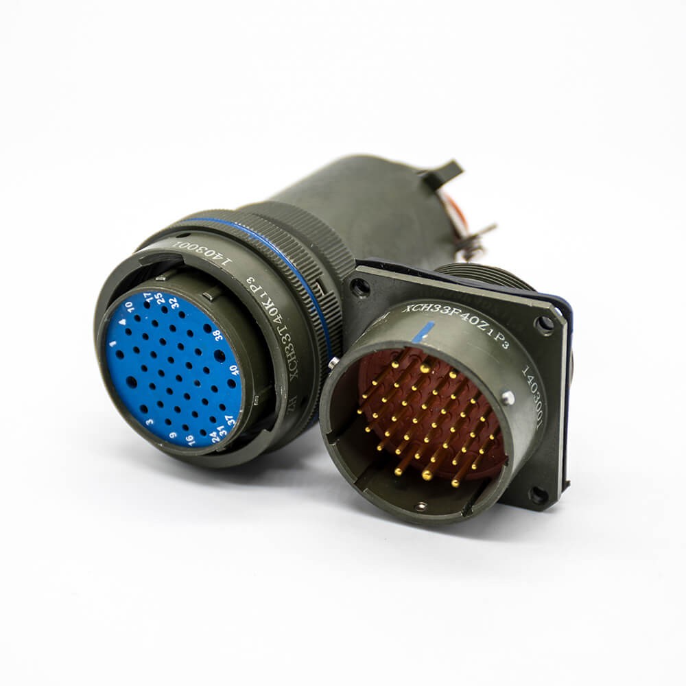 Elecbee XCH 33 Shell 40Pin Bayonet Coupling Socket Panel Mount Solder Cup Plug Cable Solder Male Butt-Joint Female Connector