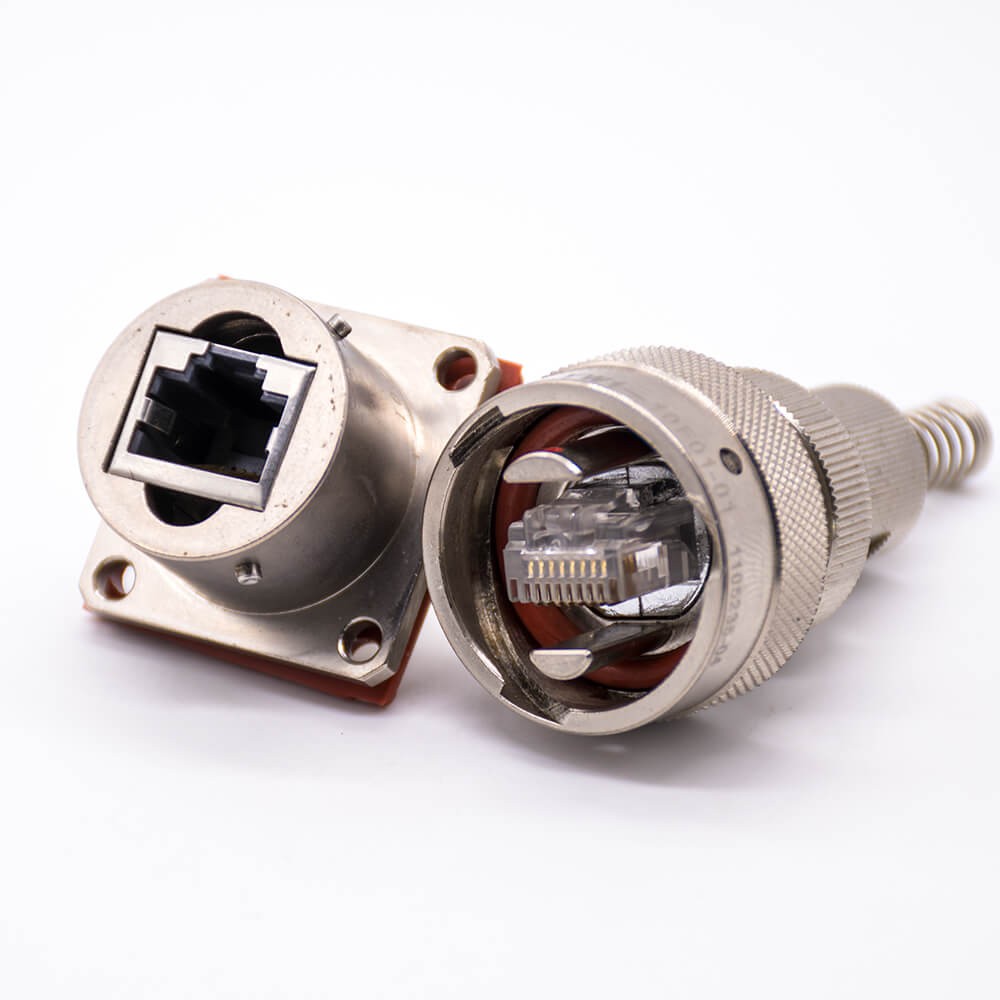 Elecbee YW Electric Connector Male Docking Type Female Rj-45 Built-in Interface Type Straight Electroless Nickel Plating