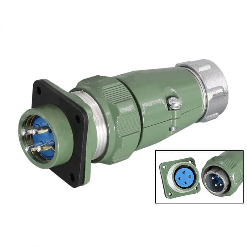 Elecbee Waterproof 25A YD28 Straight Series 4 Pin Reverse Mount TP+Z Male Plug Female Socket