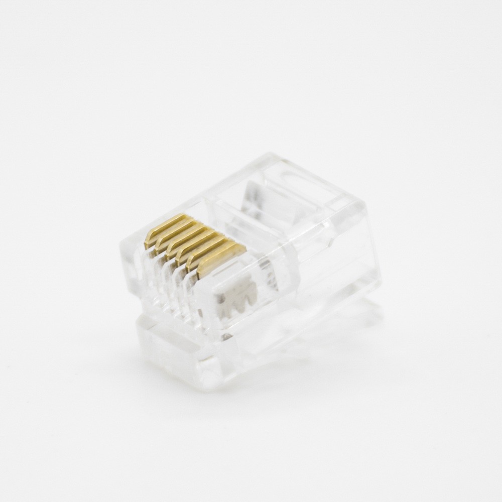 Elecbee RJ11 6 Pin Through Hole Unshielded CAT3 Panel Mount RJ11 Plug