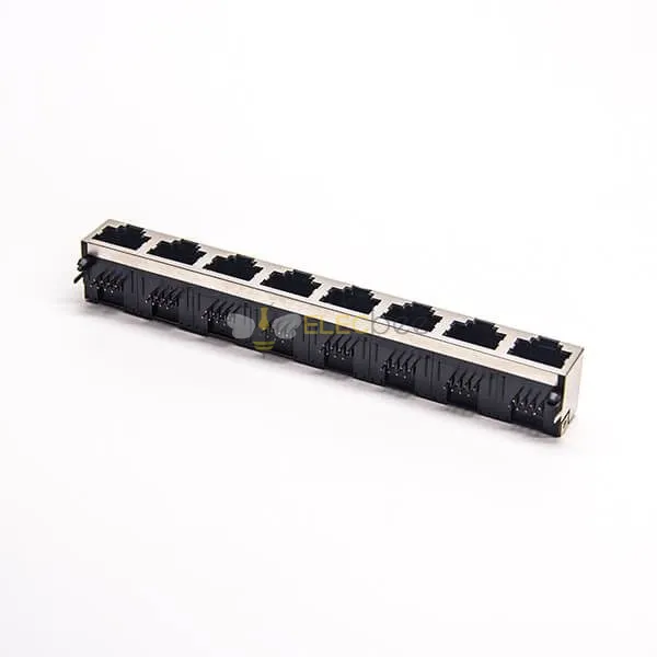 Socket 8 Port RJ45 Ethernet Socket 8 Port without LED Angled Coupler DIP Type