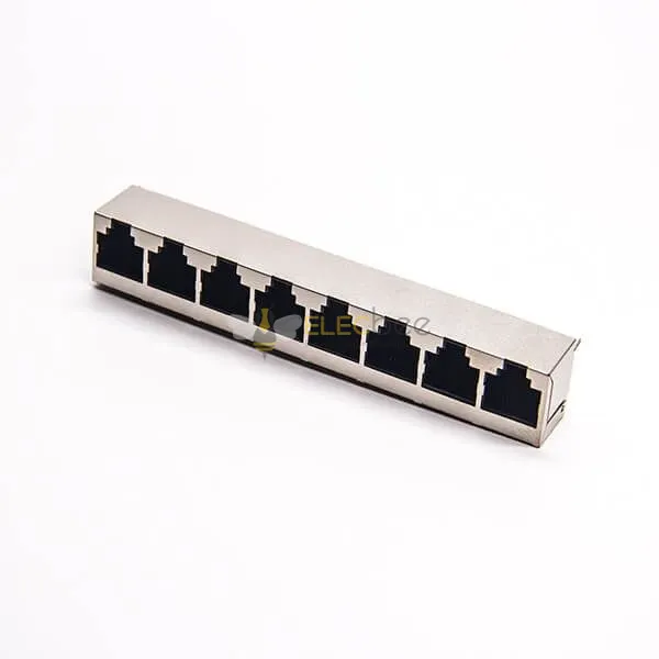 Socket 8 Port RJ45 Soket 8 Port PCB Delikli Ethernet Ağ Konektörü ile Korumalı