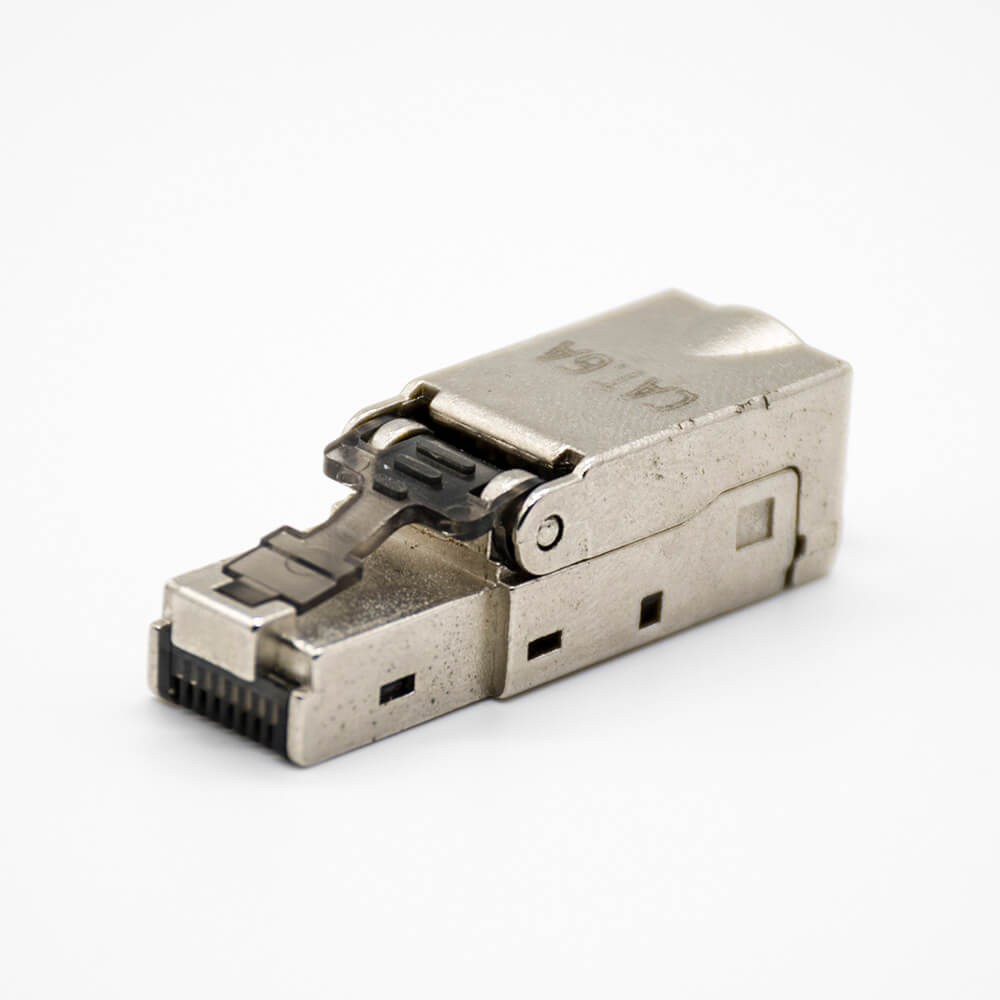 Elecbee Network Module Cat6A Plugs Shielded Straight RJ45 FTP Toolless Plug