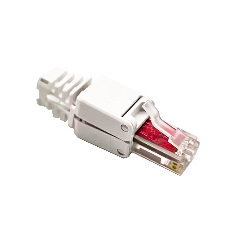Elecbee RJ45 Cat6 UTP Toolless Plug Straight Unshielded 8P8C White Plug