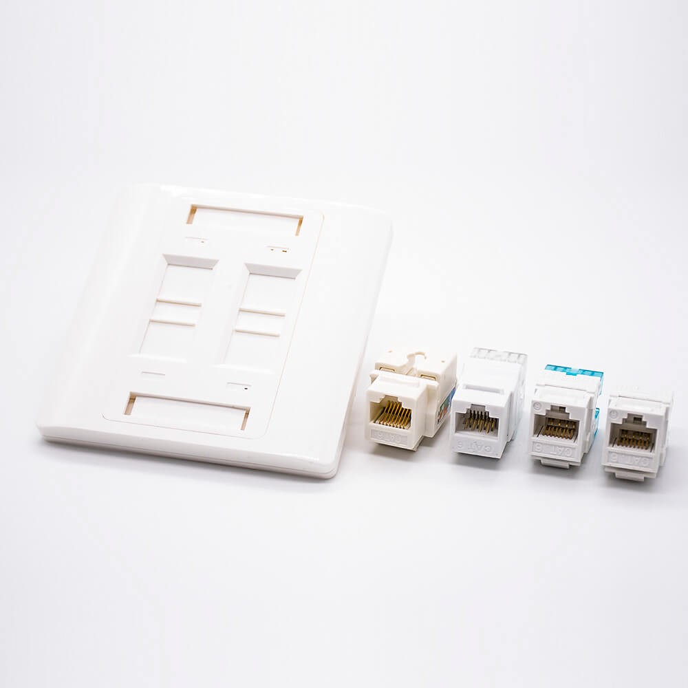 Elecbee 4口RJ45面板86*86MM型非屏蔽网络面板