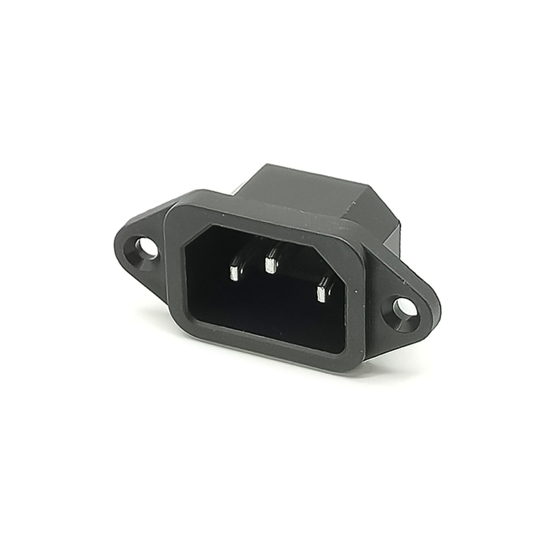 Elecbee 3 Pin AC Power Connector Through Hole AC-04 Jack Straight Male With Fuse