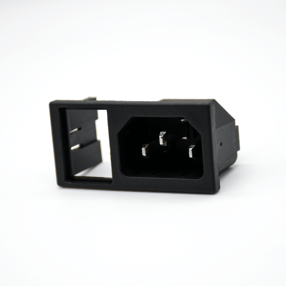 Elecbee AC Power Jack Male Through Hole Straight 3 Pin AC-03A With Fuse Connector