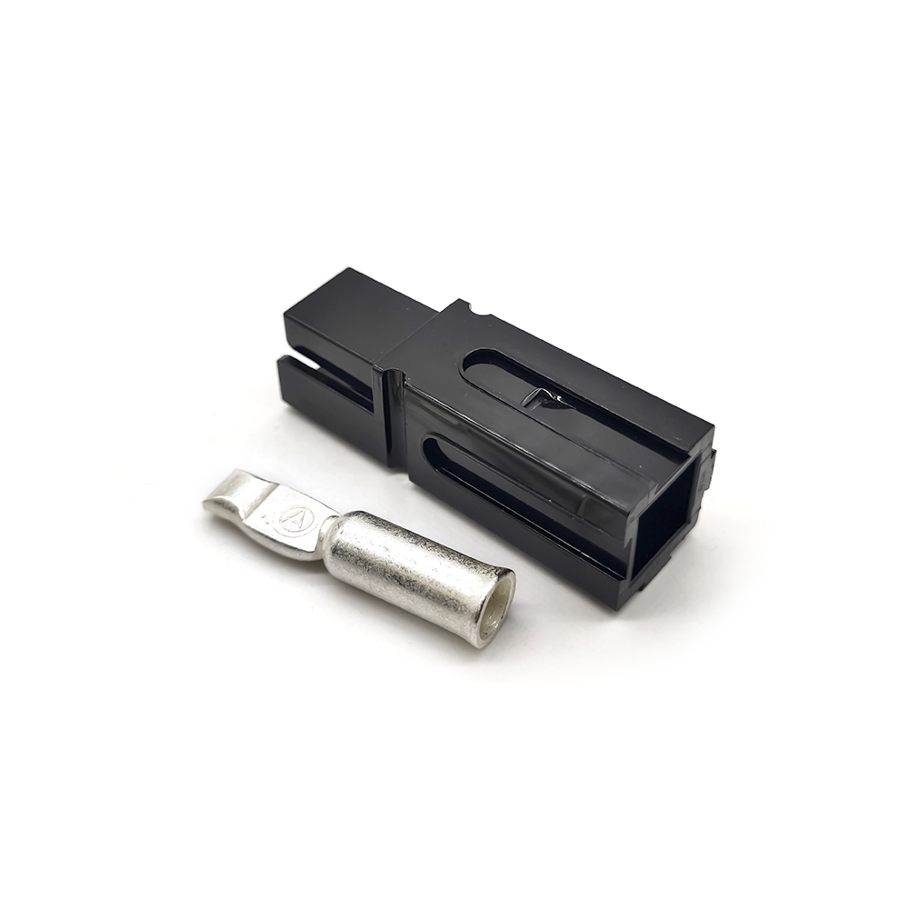 Elecbee 1 Way Power Connector Quick Connect Disconnect 600V 120Amp Battery Cable Connector (Black Housing, 2/4/6AWG)