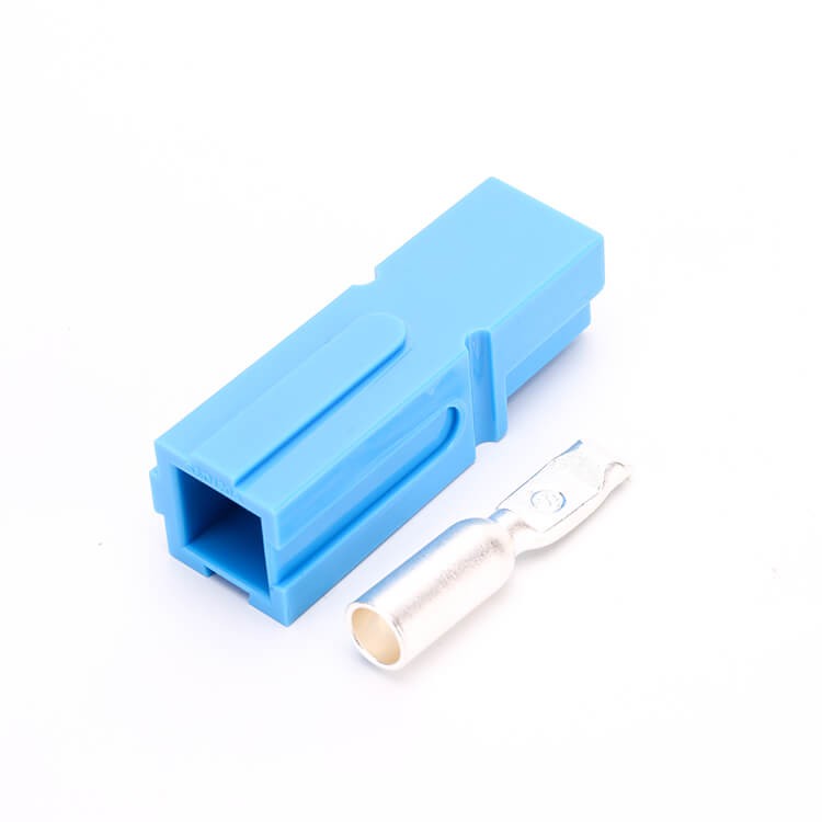 Elecbee 1 路电源连接器快速连接断开 600V 120Amp 电池电缆连接器（蓝色外壳，2AWG 4AWG 6AWG）