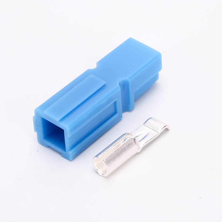 Elecbee 1 Way Power Connector Quick Connect Disconnect 600V 45Amp Battery Cable Connector for 10AWG Cable-Blue