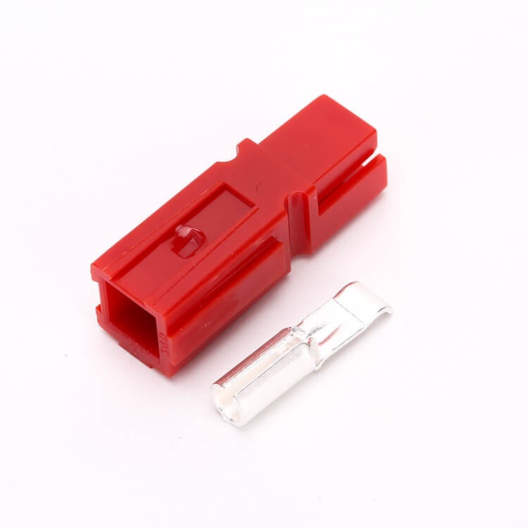 Elecbee 1 Way Power Connector Quick Connect Disconnect 600V 45Amp Battery Cable Connector for 10AWG Cable-Red