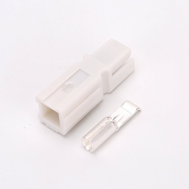 Elecbee 1 Way Power Connector Quick Connect Disconnect 600V 45Amp Battery Cable Connector for 10AWG Cable-White