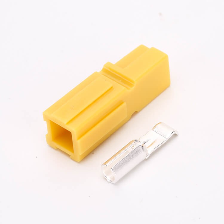 Elecbee 1 Way Power Connector Quick Connect Disconnect 600V 45Amp Battery Cable Connector (Yellow Housing, 10AWG)