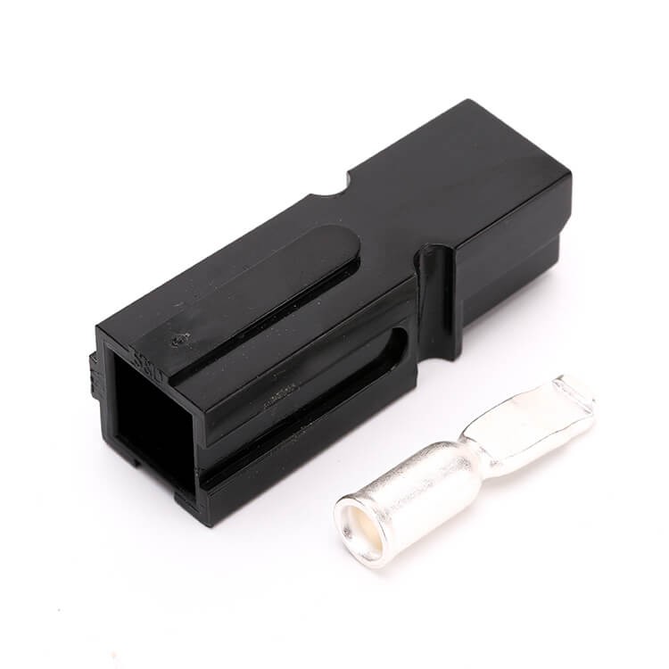 Elecbee 1 Way Power Connector Quick Connect Disconnect 600V 75Amp Battery Cable Connector (Black Housing, 6/8/10/12AWG)