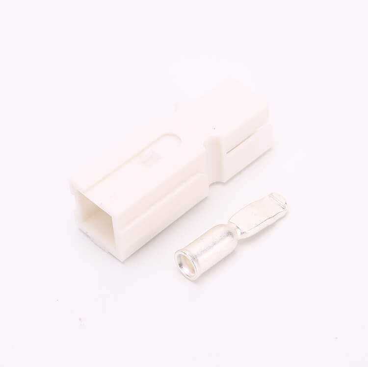 Elecbee 1 Way Power Connector Quick Connect Disconnect 600V 75Amp Battery Cable Connector (White Housing, 6,8,10,12AWG)