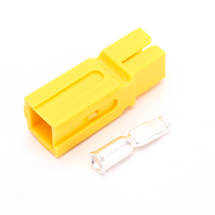Elecbee 1 Way Power Connector Quick Connect Disconnect 600V 75Amp Battery Cable Connector (Yellow Housing, 6/8/10/12AWG)