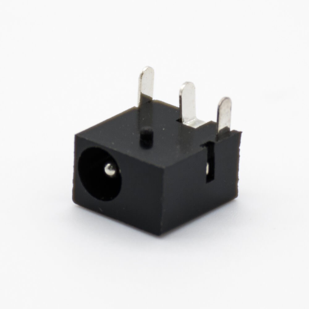 Elecbee DC Power Jack Male Connector Through Hole 3.8*1.5 Solder Lug Unshiled Right