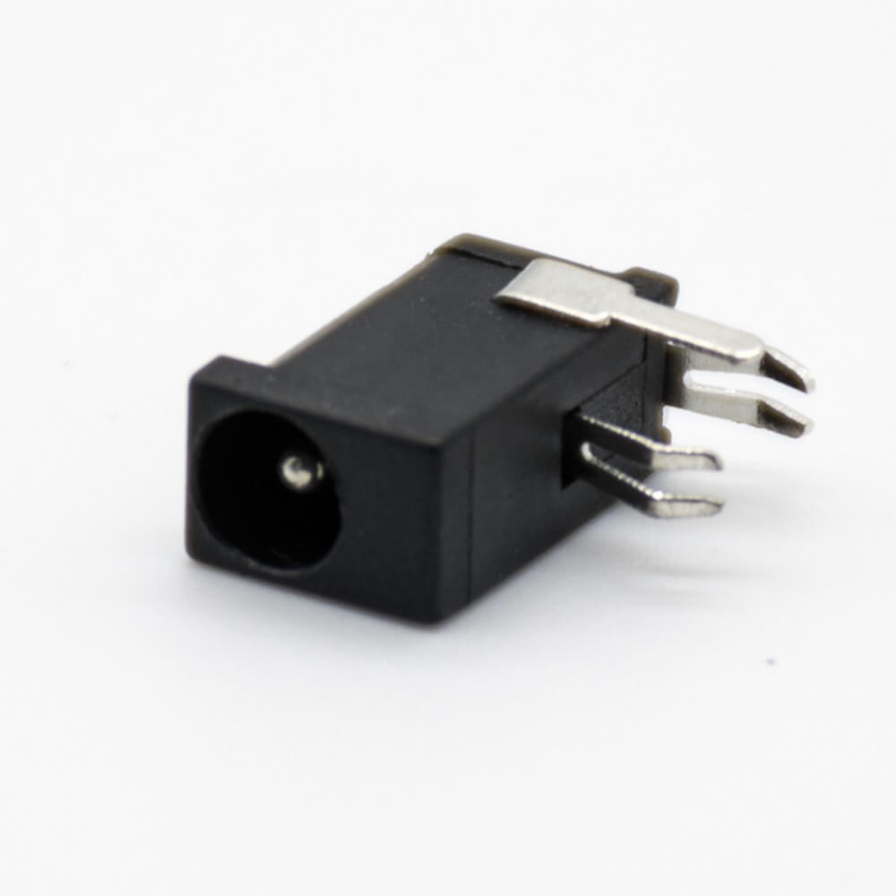 Elecbee DC Power Socket Male Jack Through Hole Solder Lug Right Angle Unshiled 5.5*2.0mm