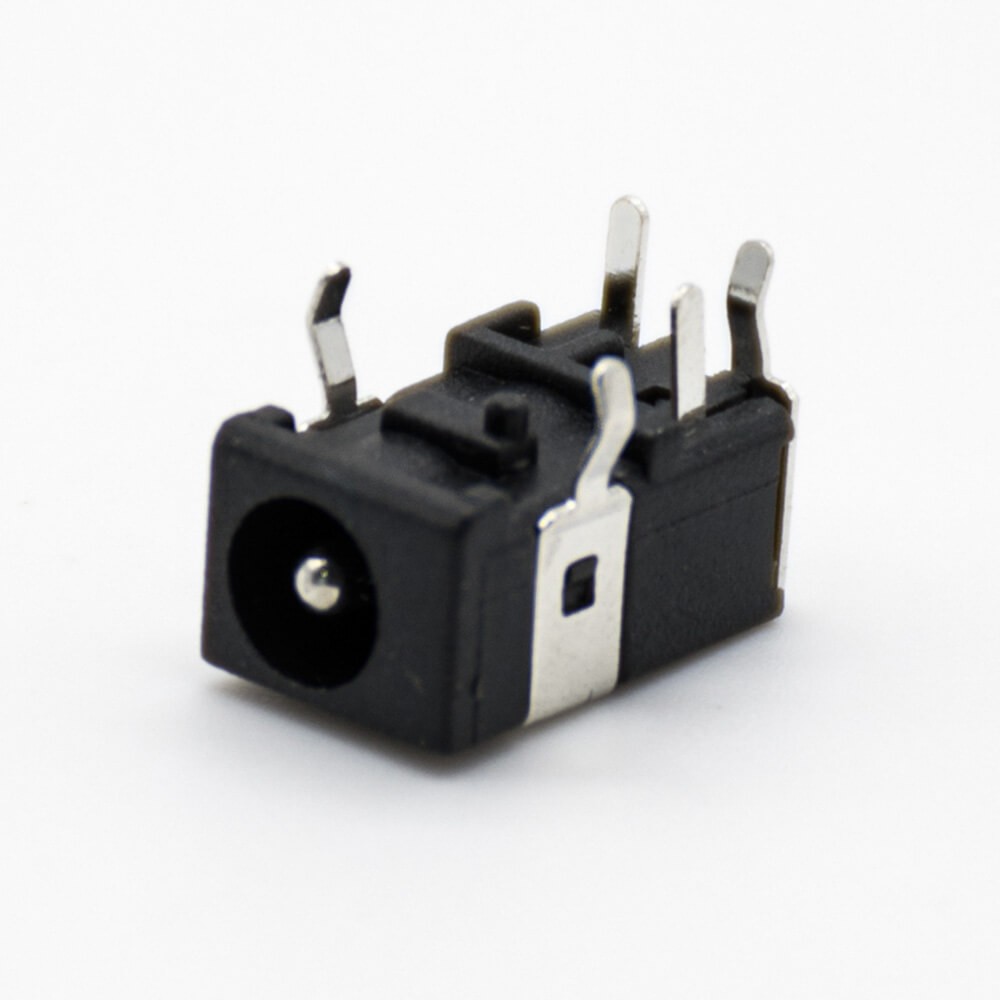 Elecbee DC Power Supply Connector Male Jack Through Hole Solder Lug 4.5*1.65 Right Angle Unshiled