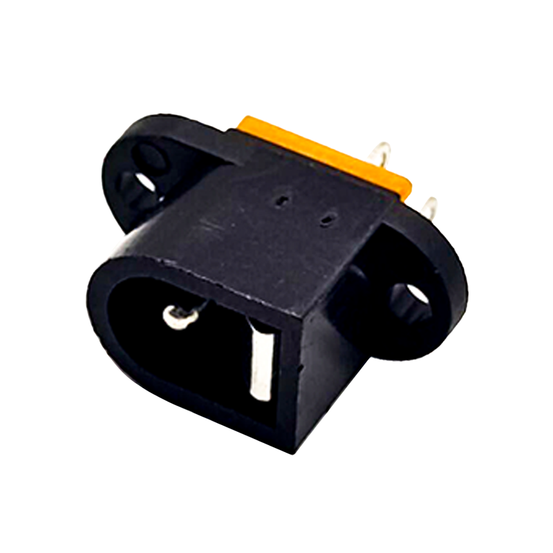 Elecbee DC Power Supply Connectors Panel Mount 2 Holes Flange Through Hole Straight Unshiled Female Receptacle
