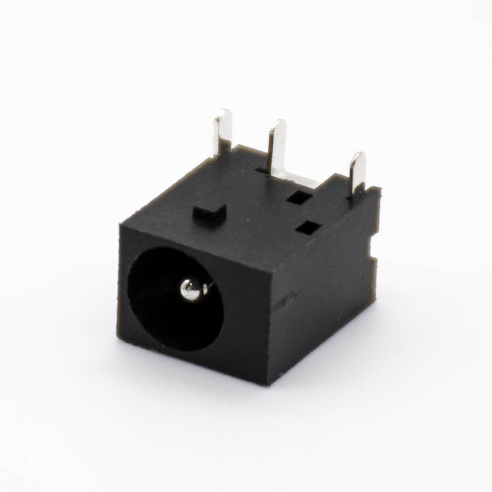 Elecbee DC Power Supply Socket Male Unshiled 4.4*1.65 Through Hole 90°solder Lug Connector