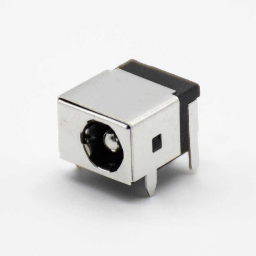 Elecbee DC Power Socket Metal Box Through Hole Solder Lug 5.5*2.1mm Shiled Right Angle Male Jack Connector