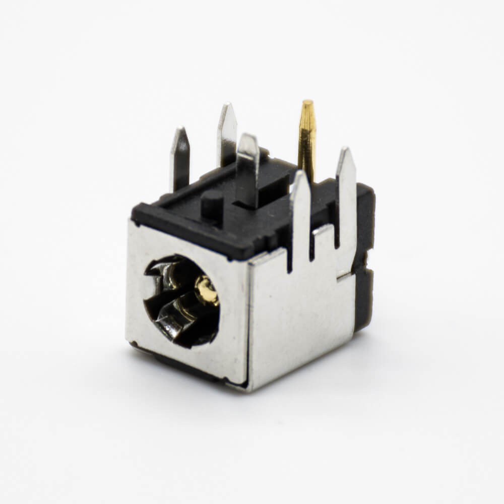 Elecbee Metal Power Sockets DC Connector Male Jack Through Hole Solder Lug Right Angle Shiled High Current