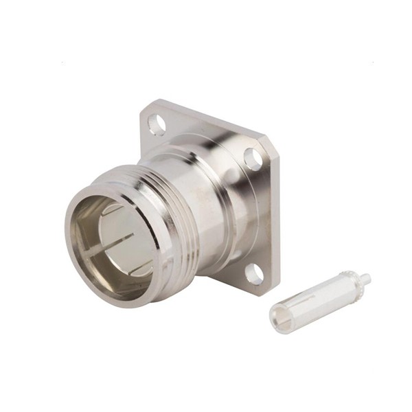 Elecbee 20pcs 4.3/10 Connector Jack Straight 4-Hole Flange for .085" Semi-Rigid waterproof