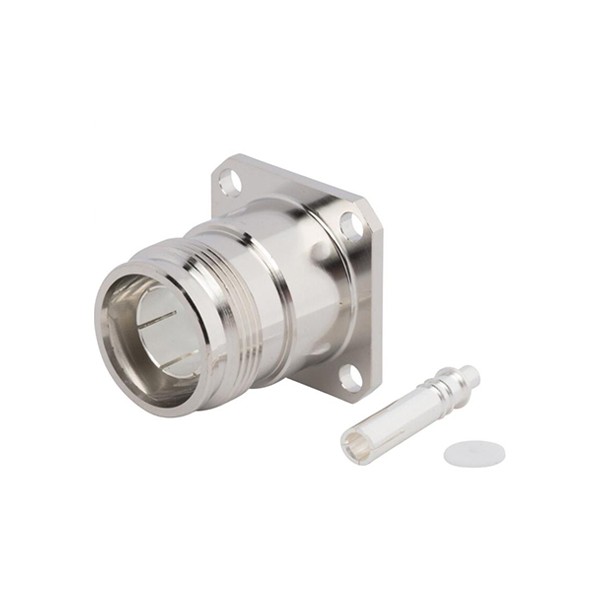 Elecbee 4.3/10 Connector Straight Female 4 Hole Flange for .250&quot; Semi-Rigid