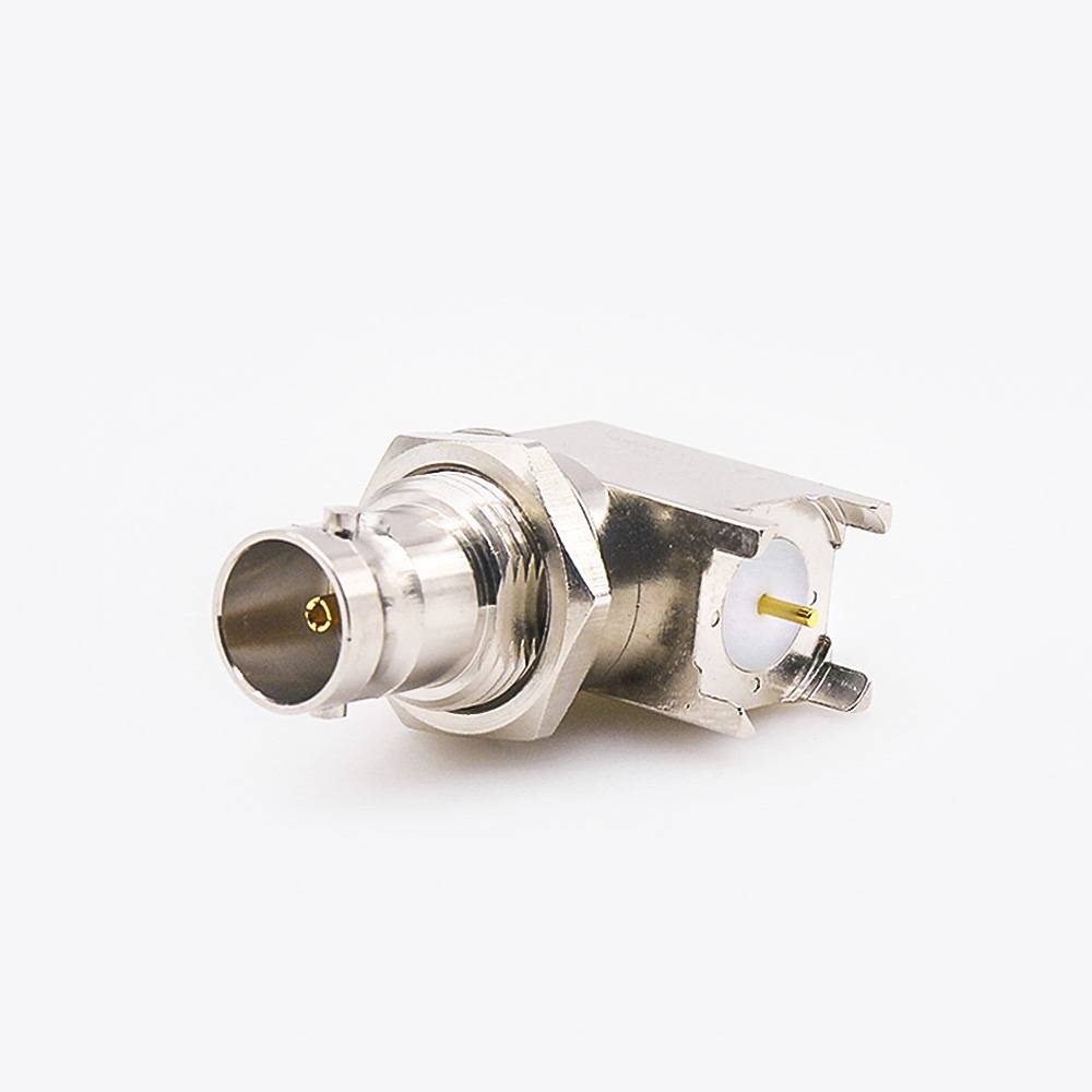 Elecbee 75Ω BNC Connector Female Right Angle Front Bulkhead PCB Mount Through Hole