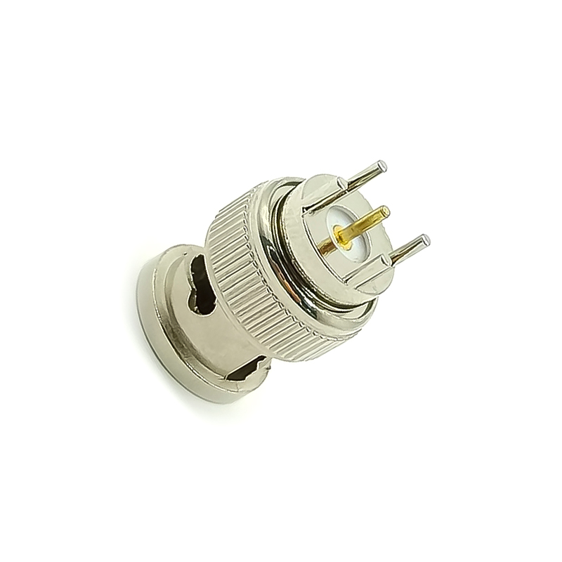 Elecbee BNC Through Hole Male Connector 180 Degree for PCB Mount 75 Ohm