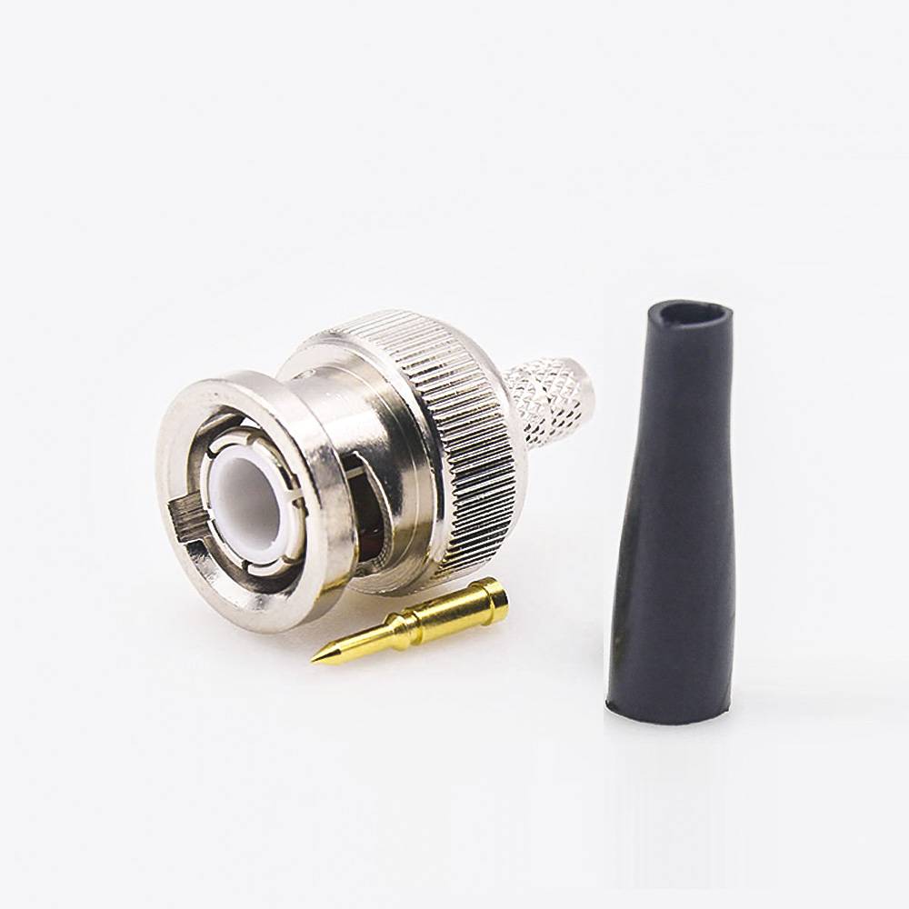 Elecbee BNC Connector Male Straight Cable Mount Crimp For RG58/RG142