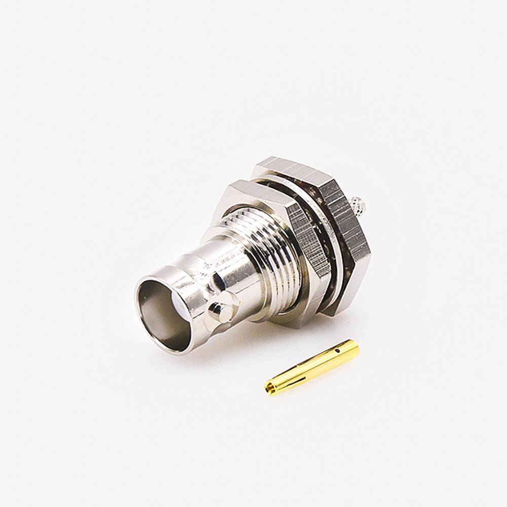 Elecbee BNC Front Bulkhead Waterproof Connector Female Straight Crimp for RG 174/RG316 Cable
