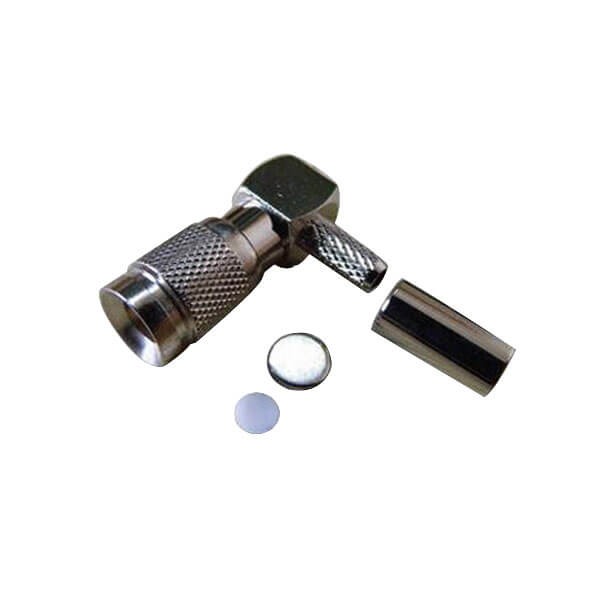 Elecbee DIN Coax Connector 1.0/2.3 Angled Plug Crimp Type for Cable