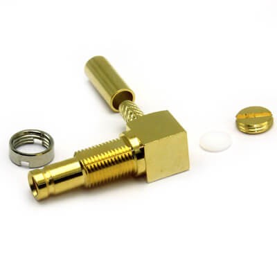 Elecbee DIN Connector Female 1.0/2.3 Angled Crimp Type for RG179 ST212