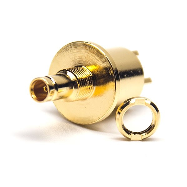 Elecbee DIN Type Connector Female Straight Glod Plating Bulkhead for PCB Mount