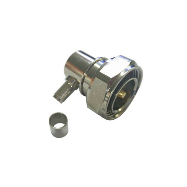 Elecbee 7/16 Male DIN Connector Angled Crimp Type for Cable