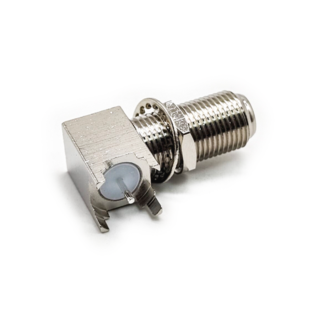 Elecbee 90 Degree F Type Connector Female Bulkhead for PCB Mount