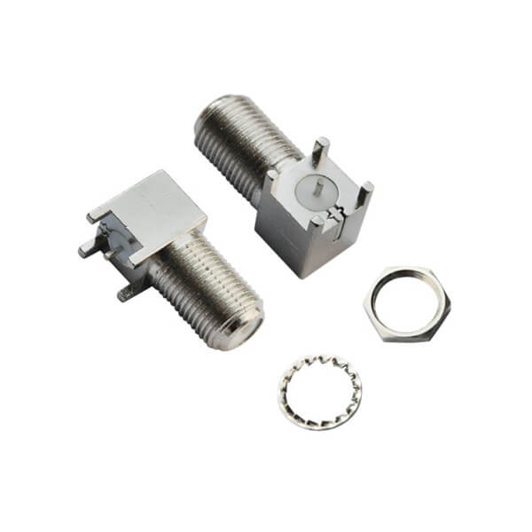 Elecbee F Connector Bulkhead Right Angled Female for PCB Mount