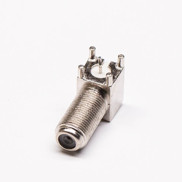 Elecbee F Type Connector 90 Degree Coaxial Jack Bulkhead for PCB